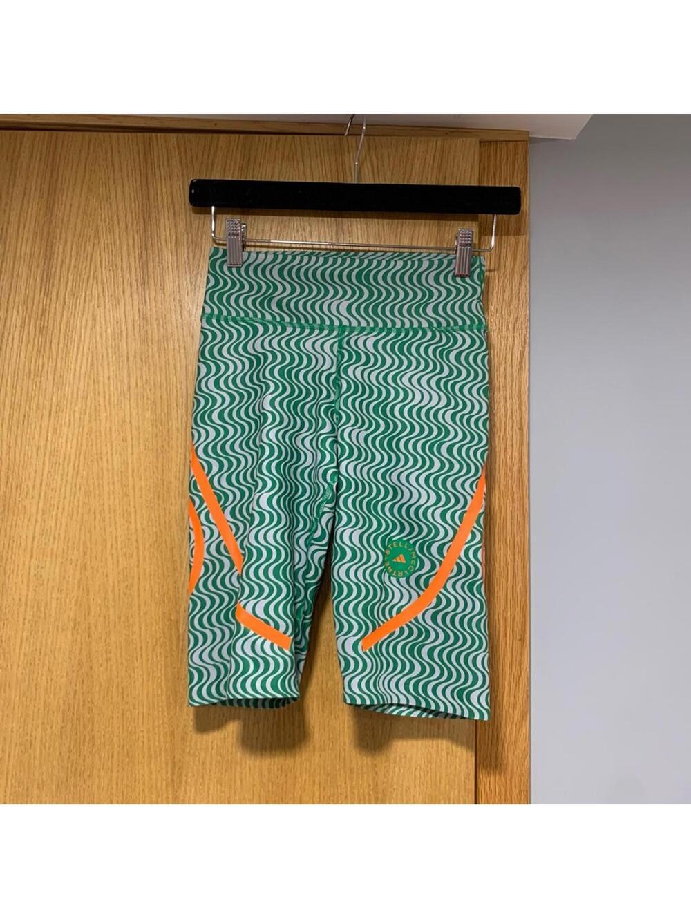 Adidas by Stella McCartney TruePurpose Printed Cycling Shorts in Green - Size XS